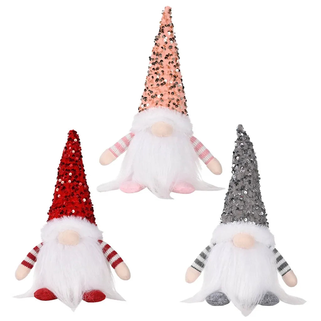  3er Pack Weihnachtswichtel Weihnachtsdeko Mit LED Weihnachtswichtel Plüschfiguren Weihnachtsfiguren Stehende Weihnachtsdeko Mit Beleuchtung Handgemachte Plüschfiguren (30 Cm X 10 Cm X 10 Cm)