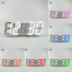  Weiß 3D LED Digital Alarmuhr Schreibtisch Uhr Wecker