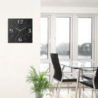  ARTland Wanduhr Auf Alu Quarzuhr - Silberne Zeiger Schieferoptik Größe: 30x30 Cm