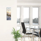  ARTland Glas Wanduhr Quarzuhr - Schwarzer Zeiger Ostseestrand Größe: 20x60 Cm