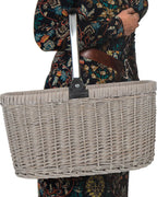  Einkaufskorb Nachhaltig Stabil Natur - Weide 22 L Beige 46,5 X 31 X 29 Cm - Grau