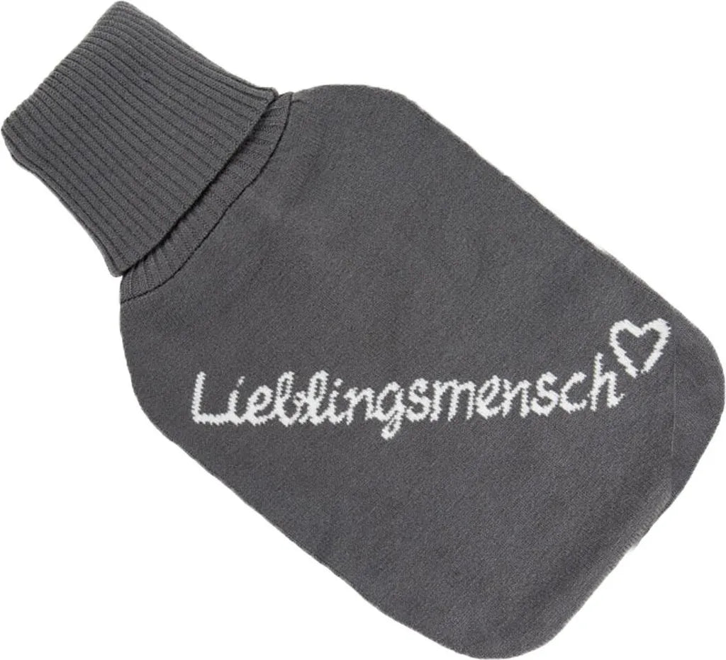 Out Of The Blue Wärmflasche Lieblingsmensch Strickbezug 2 Liter Bettflasche Wärmekissen
