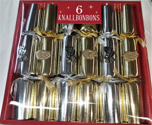  6 Große Knallbonbons 29cm Silber Und Gold