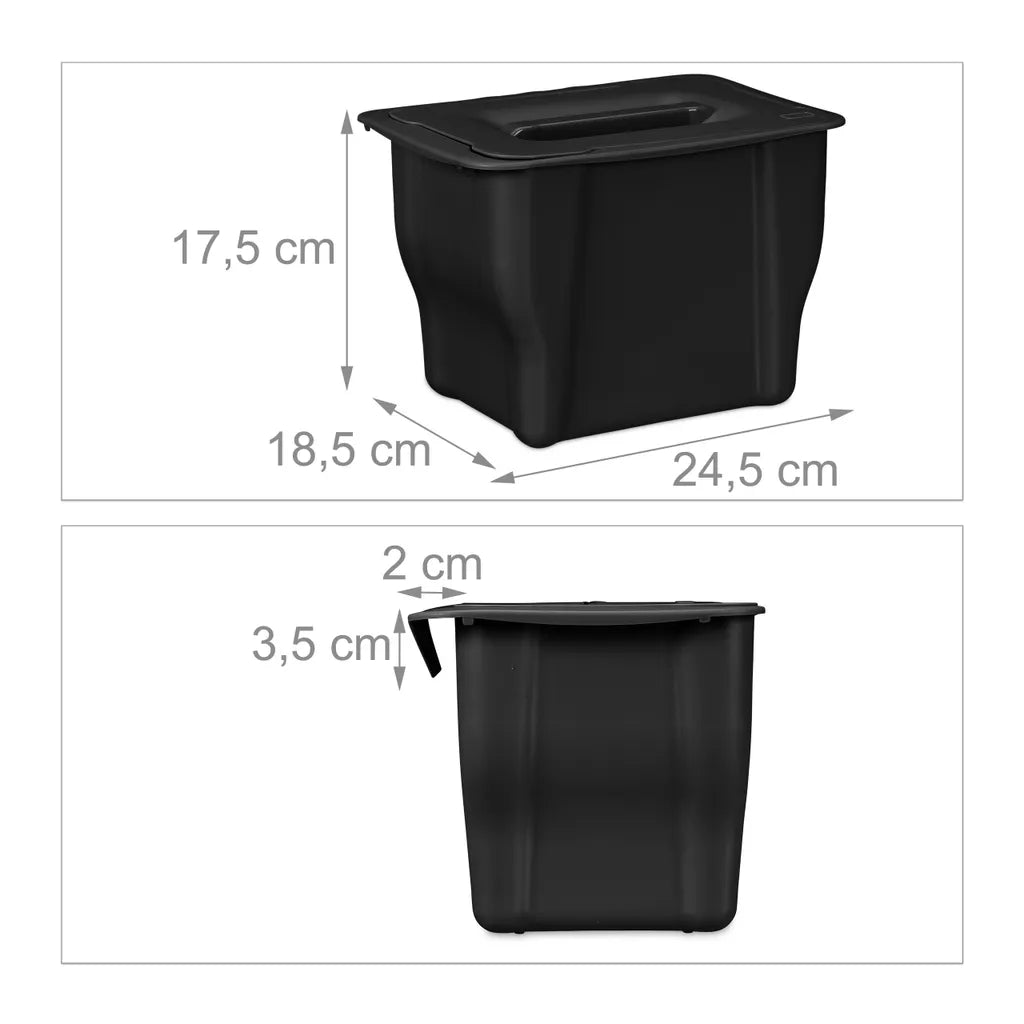  Relaxdays Biomülleimer Küche 5 L Schwarz