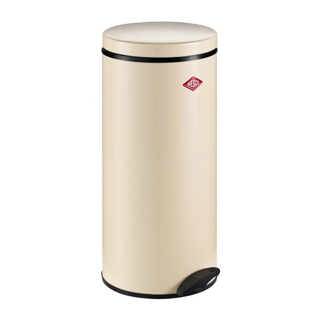  Wesco Pedal Bin Gastro 127, Pedal Bin, Waste Garbage Can, Trash Can, Sheet Steel, Almond, 22 L