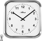  Atlanta 4384/0 Wanduhr Funk Funkwanduhr Analog Silbern