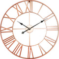  Antic By Casa Chic - Große Metall Wanduhr Mit Quarz Uhrwerk - 60 Cm Durchmesser - Rosegold