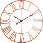  Antic By Casa Chic - Große Metall Wanduhr Mit Quarz Uhrwerk - 60 Cm Durchmesser - Rosegold