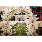  2 Stück Künstliche Blume Kirschblüten Simulation Hochzeit Party Ornament Bridal Wedding Bouquet Home Decor (Weiß)