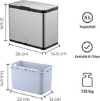  Silberthal Abfalleimer Biomülleimer Küche Edelstahl 3 Liter Innenbehälter