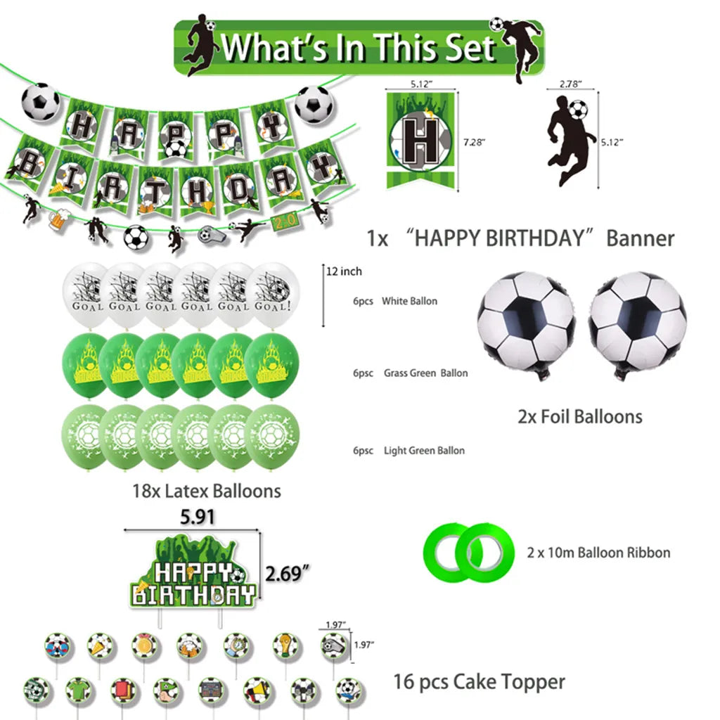  Weltmeisterschaft Fußball Party Supplies Luftballons Geburtstag Deko Ballons Cake Topper Happy Birthday Banner
