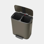  BRABANTIA Tretmülleimer Bo 2 Eimer 30+30 L Platin