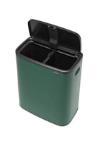  MÜLLTRENNER 2 X 30 L Müllsortierer Abfalleimer Müllsammler Dunkelgrün BRABANTIA