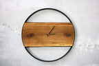  XXL Wanduhr Mit Stahlrahmen Aus Massiver Eiche Ø 58 Cm Von Holz4home® : Ø 58