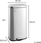  SVITA TQ30 Mülleimer Weiß 30L Treteimer Abfallbehälter Softclose Deckel Mit Inneneimer Edelstahl