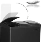  SONGMICS Mülleimer Für Die Küche, 3 X 8 Liter, Abfalleimer Aus Metall, 3-in-1 Treteimer, Mülltrennung, Mülltrennsystem, 15 Müllbeutel, Einfach Zu Reinigen, Stahl, Schwarz LTB24BK