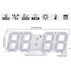  Digitaler Wecker Fashion Smart Elektronische Wanduhr 12H/24H Zeitanzeige Nacht Wanduhr Helligkeit Einstellbar 3D Digitaluhr Wecker Für Schlafzimmer Büro