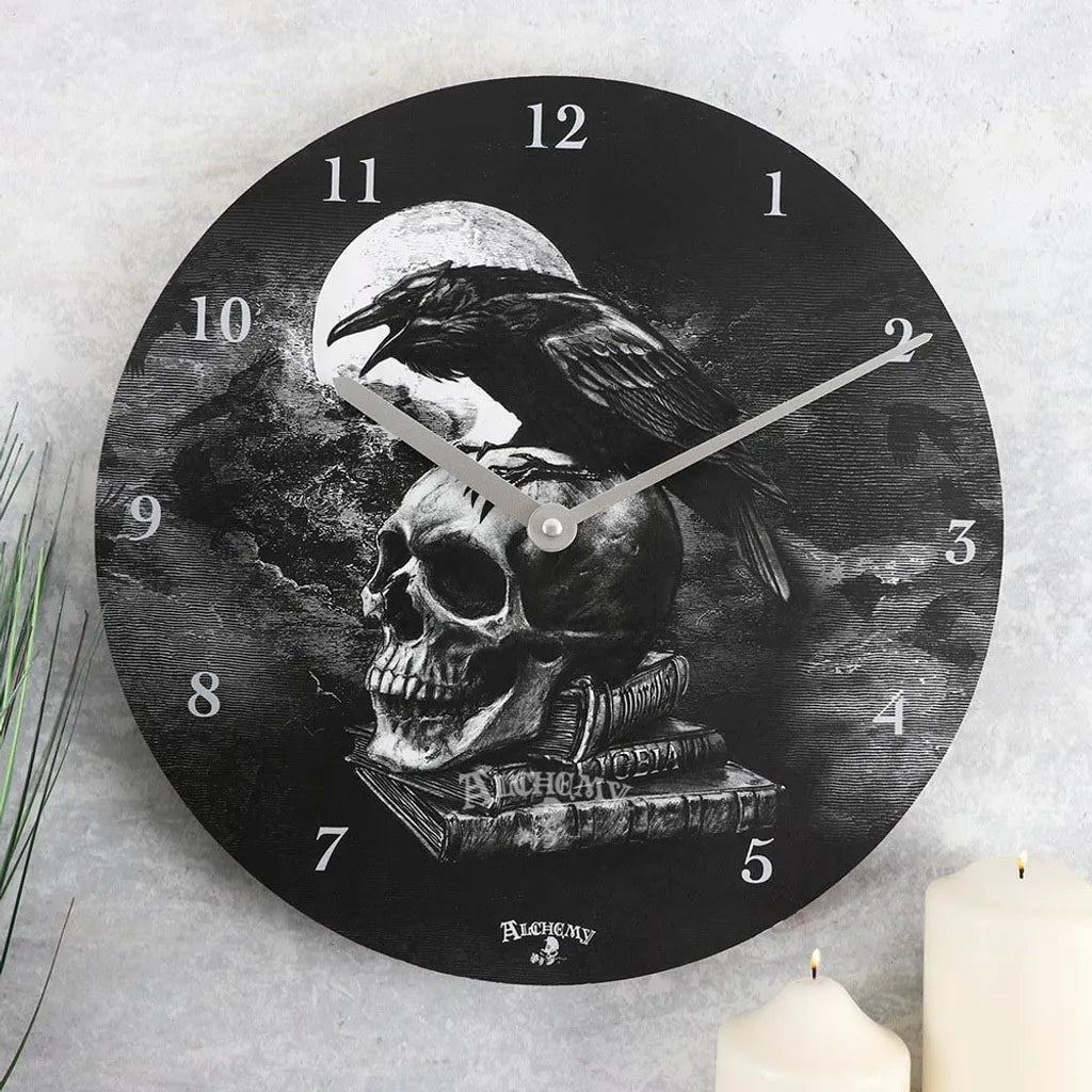  Alchemy - Wanduhr "Poe's Raven" SD3536 (Einheitsgröße) (Schwarz)