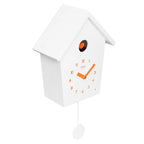  Cuco Clock Kuckucksuhr REIHENHAUS Mit Pendel Wanduhr Moderne Kuckucksuhr Pendeluhr 28,3 × 22,8 × 10,4cm - Weiß / Orange