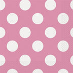 Unique Papierservietten In Rosa Mit Weißen Punkten, 16 Stück Pro Packung