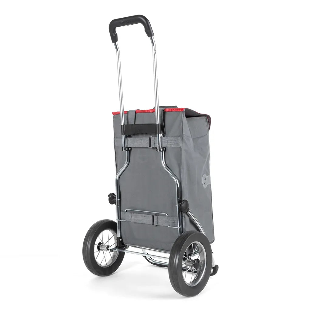  Andersen Einkaufstrolley Royal Mit Metallspeichenrad 25 Cm Und 45 Liter Einkaufstasche Wismar Grau/rot Mit Kühlfach, Stahlgestell Klappbar