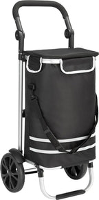  Monzana 2in1 Einkaufstrolley 56L Bis 50 Kg Klappbar Abnehmbare Tasche Handwagen Einkaufswagen Einkaufshilfe Roller, Farbe:schwarz