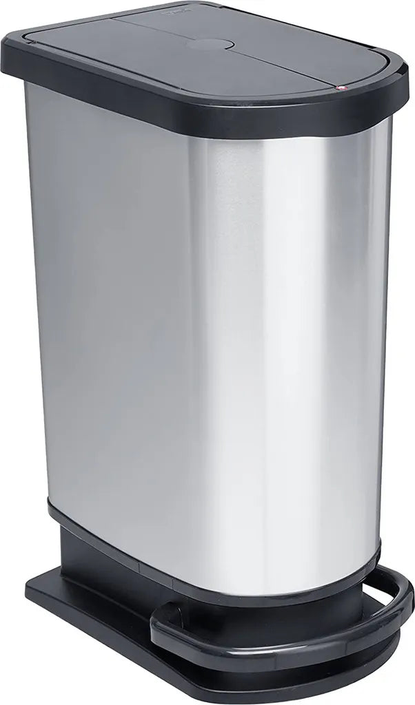 ROTHO Treteimer Duo 50 L PASO, Farbe:Silber Metallic