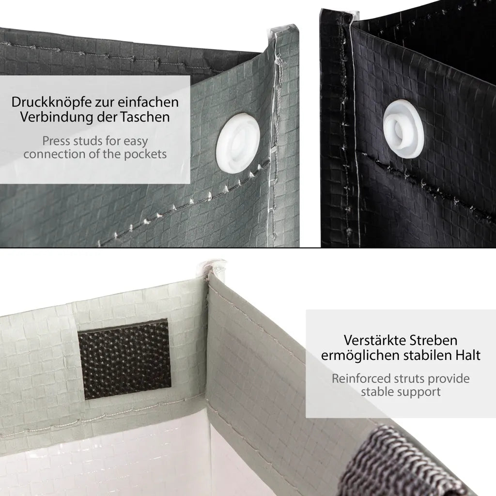  ONVAYA® Mülltrennsystem 3fach | Abfalltrennsystem Aus Taschen | Einzelne Taschen Für Papier, Plastik Und Glas Jeweils 44L | Einfach Zu Tragen Und Abzuwischen | Mülltrennsystem Für Die Küche