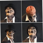  Halloween Schädelmaske Mit Zauberhut Gruselige Vollkopf Skelett Kopfbedeckung Biochemisch Realistische Latexmaske Für Erwachsene