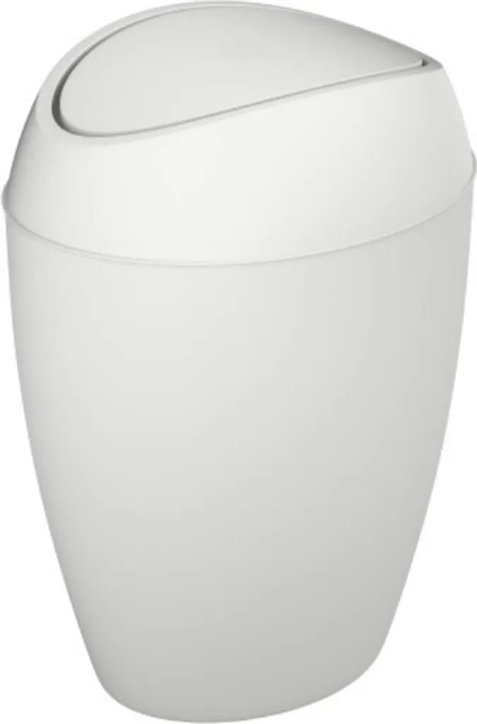  Umbra Twirla Abfalleimer Mit Schwingdeckel, Kosmetikeimer, Papierkorb, Recylingeimer, Weiß, PP, 9 L, 1012978-661