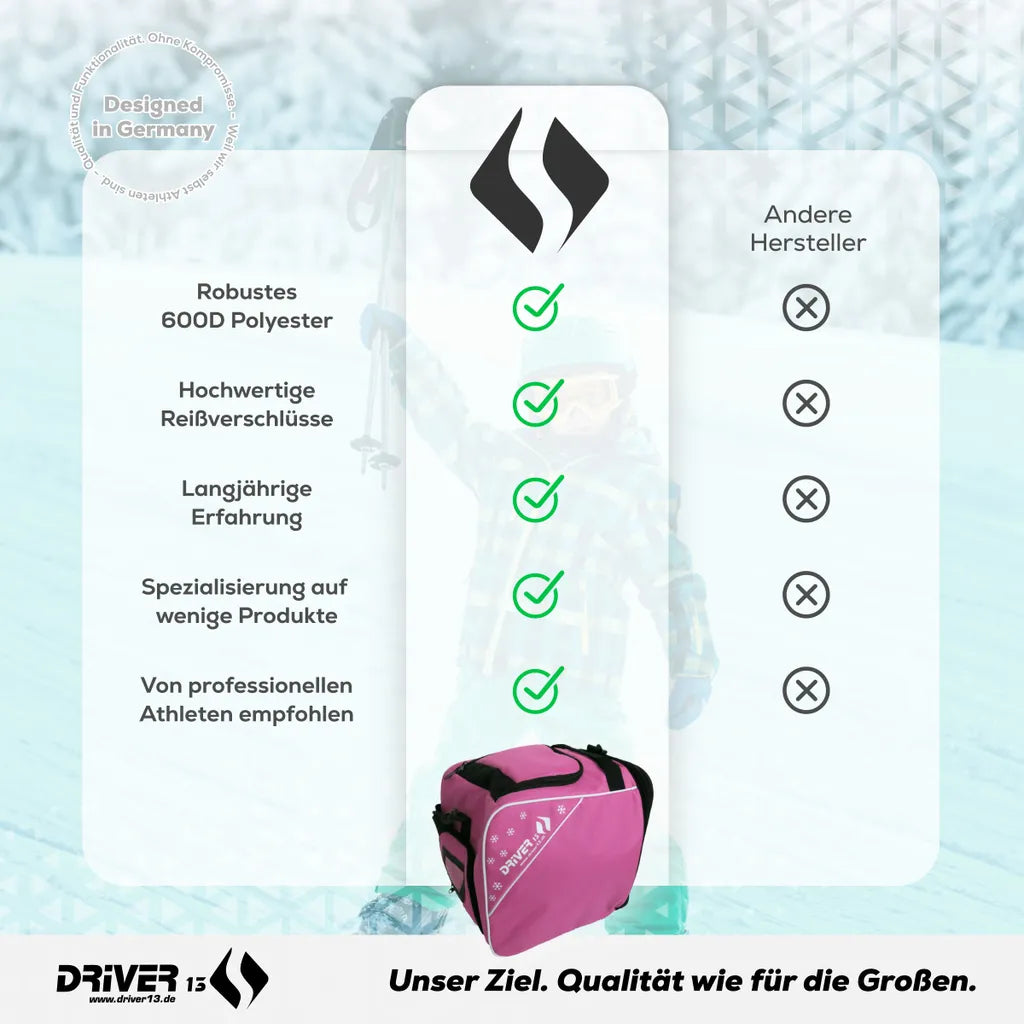  Driver13 ® Kinder Skistiefeltasche Pink