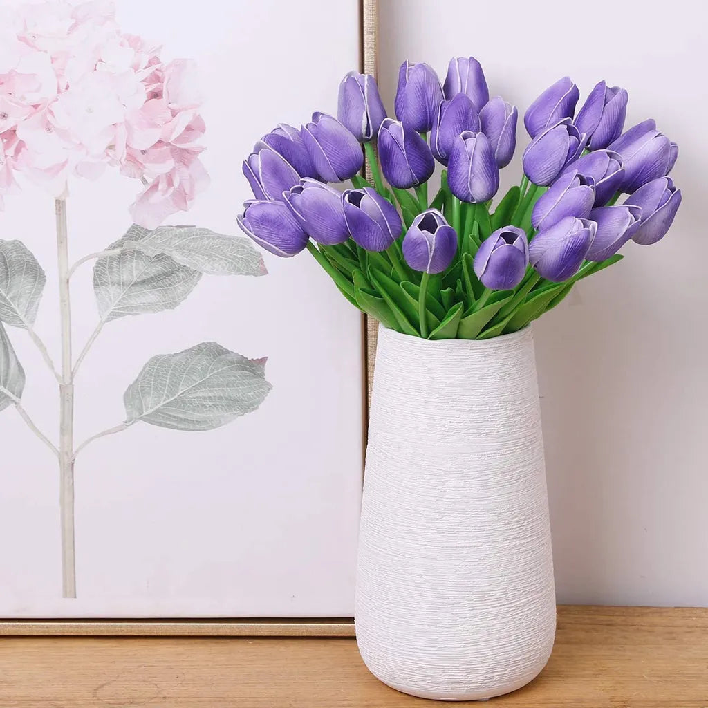  10er Künstliche Tulpe Blume Kunstblumen Gefälschte Blumen Bukett Künstlich Tulpe Lila