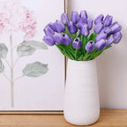  10er Künstliche Tulpe Blume Kunstblumen Gefälschte Blumen Bukett Künstlich Tulpe Lila
