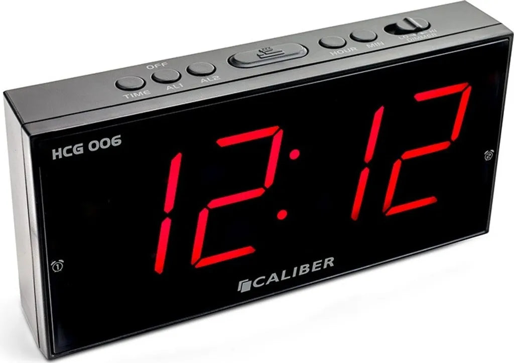  Digitale Wekker Met Snooze Functie - Dual Alarmklok - Groot Rood Display - Strak Design (HCG006)