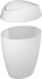  Umbra Twirla Abfalleimer Mit Schwingdeckel, Kosmetikeimer, Papierkorb, Recylingeimer, Weiß, PP, 9 L, 1012978-661