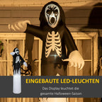  HOMCOM Halloween Deko Geister Skelett Aufblasbares Gespenst Mit Weißen LEDs Geist Halloween Lichter Mit Gebläse 140 X 105 X 270 Cm