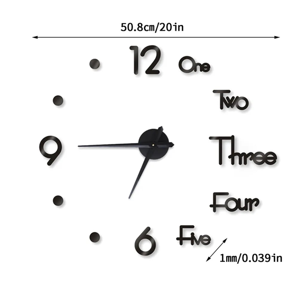 3D Große Wanduhren DIY Wandaufkleber Dekoration Stumm Schlafzimmer ,Wohnzimmer Dekoration Mode Kreative Wanduhr Digitale Wanduhr (Gold)