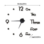  3D Große Wanduhren DIY Wandaufkleber Dekoration Stumm Schlafzimmer ,Wohnzimmer Dekoration Mode Kreative Wanduhr Digitale Wanduhr (Gold)