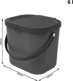 ROTHO Recycling Müllsystem 6 L ALBULA, Farbe:Anthrazit