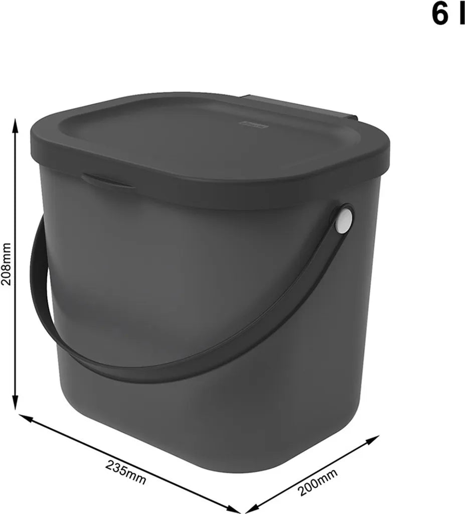 ROTHO Recycling Müllsystem 6 L ALBULA, Farbe:Anthrazit