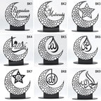  Ramadan Eid Mubarak, Dekorationen Eid Mubarak Acryl Ornamente Mond Sterne Muslim Festival Ramadan Dekorationen, Schwarz