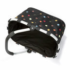  Reisenthel Carrybag Mit Cover, 2-tlg., Einkaufskorb, Deckel, Abdeckung, Korb, Polyestergewebe, Dots / Black, 22 L