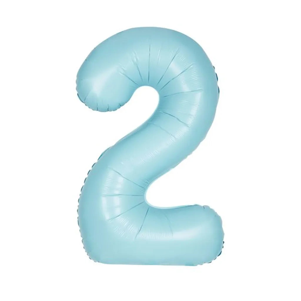 Unique XL Folienballon Hellblau Matt Zahl 2