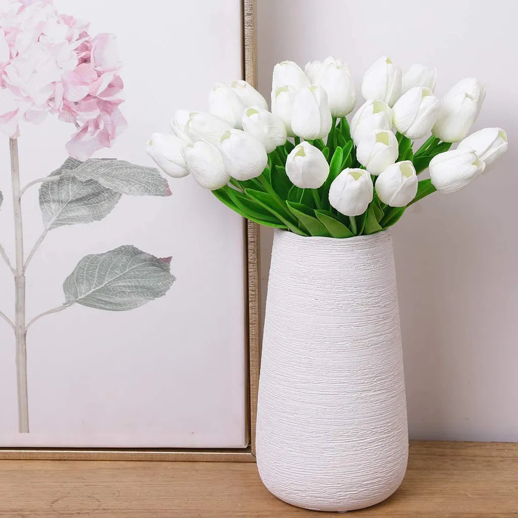  10er Künstliche Tulpe Blume Kunstblumen Gefälschte Blumen Bukett Künstlich Tulpe Weiß