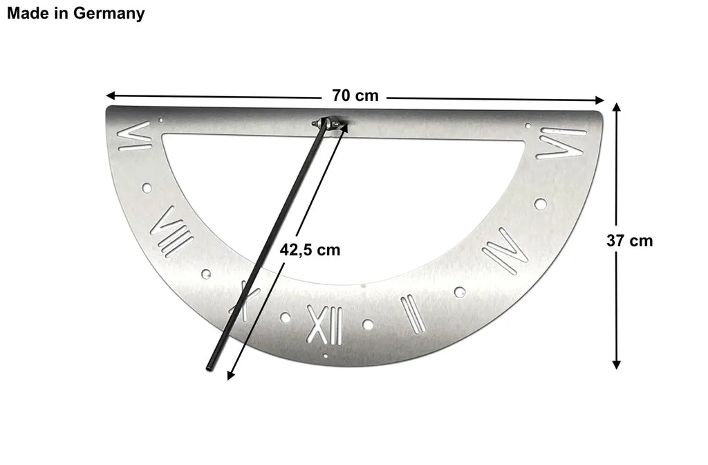  DanDiBo Sonnenuhr Edelstahl Für Die Wand 70 Cm Rostfrei 96206 Ausrichtbar Wetterfest Gartenuhr Modern Metall