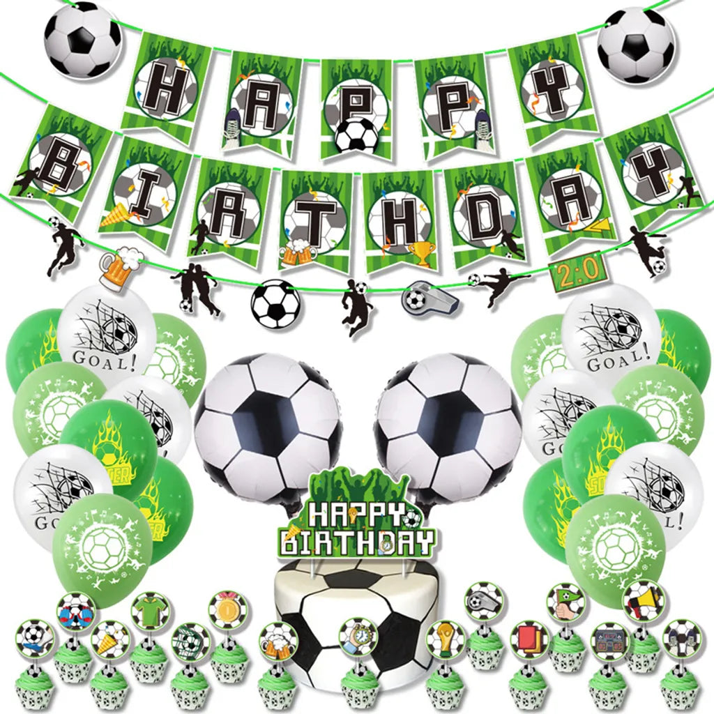  Weltmeisterschaft Fußball Party Supplies Luftballons Geburtstag Deko Ballons Cake Topper Happy Birthday Banner
