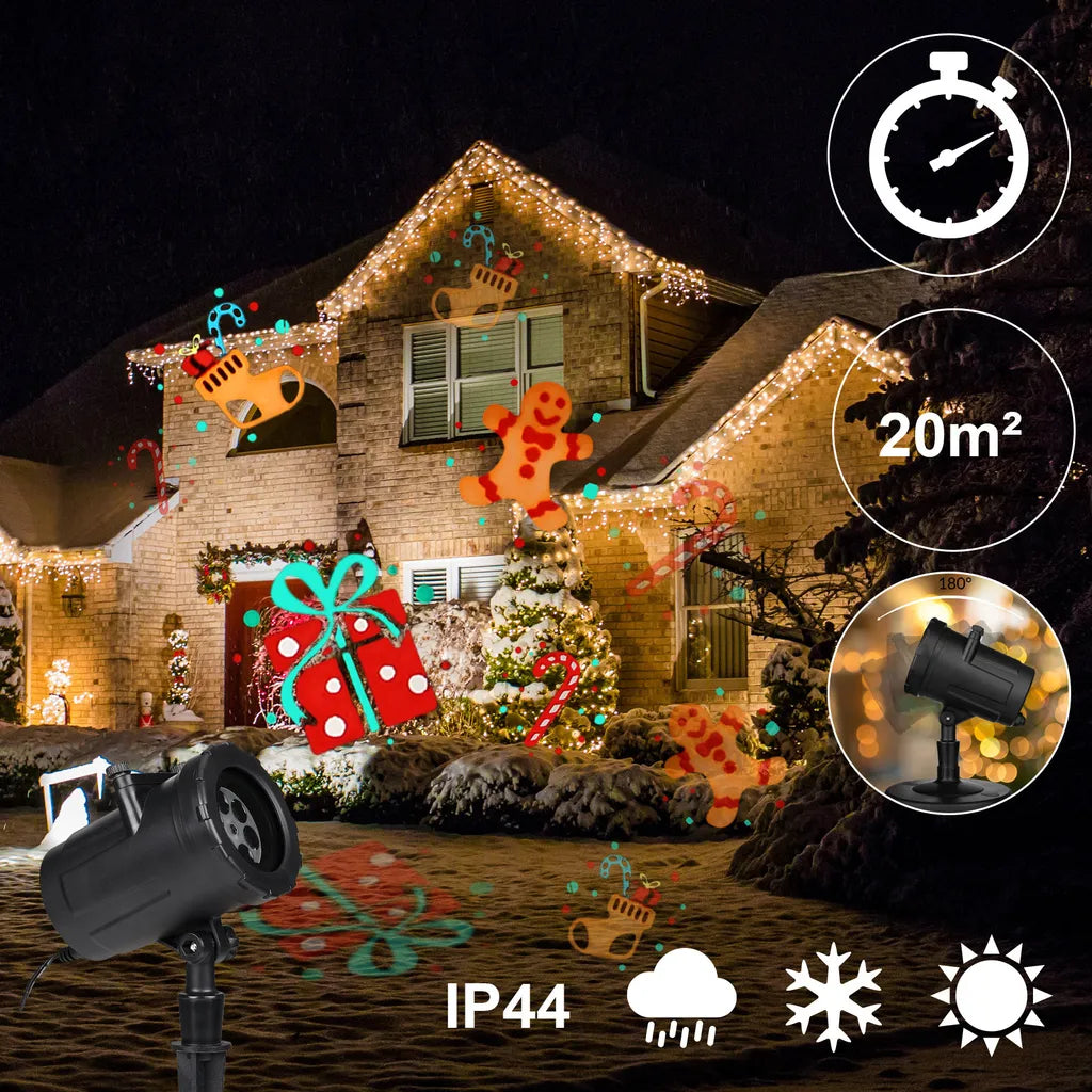  Monzana LED Projektor Weihnachten Aussen Innen 72 Motive Bunt IP44 Beleuchtung Outdoor Indoor Schnee Halloween Party Geburtstag Projektorlampe Lampe