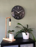  NeXtime Wanduhr BASIC DOME Ø35,6cm Lautlos Wohnzimmer Küche Quarz Uhr Schwarz