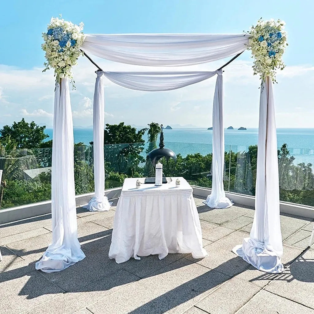  Querbehang Weiß Tüll Foto Hintergrund Hochzeit Vorhang Deko Weiss Hochzeitsbogen Gardinen Freihanddeko Dekoration Für Fotografie Party Hochzeit Geburtstag Taufe 70x600 Cm