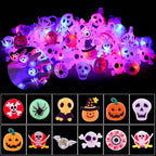  50 Stück 3D-Halloween-Leuchtringe, Spielzeuge, Halloween-Party, Gastgeschenke Für Kinder Und Erwachsene, Blinkender LED-Ring, Leuchtet Im Dunkeln, Partyzubehör, Halloween, Goodie Bag Füllstoffe, Keine Süßigkeiten-Geschenktüten